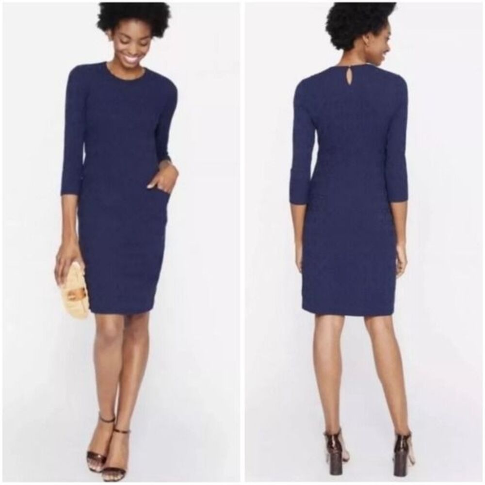 J. McLAUGHLIN Catalyst Dress in Navy Blue Leopard Print Catalina Cloth Small